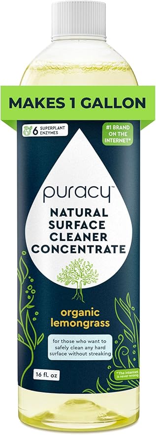 Puracy Multi-Surface Cleaner Concentrate - Plant-Powered Everyday Surface Cleaner - Natural All Purpose Cleaning Solution As Seen on TikTok (Organic Lemongrass, 16 fl oz)-Ruum Studio Home