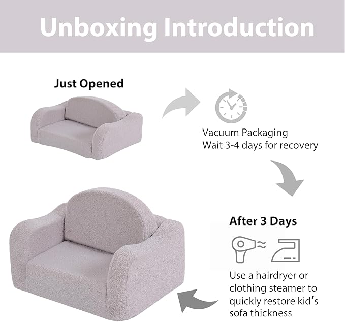 Welnow 2-in-1 Kids Sofa Chair, Convertible Toddler Chair Flip Out Children Sofa Chair with Wave Armrests Folding Kids Play Sofa with Side Pockets & Removable Cover Armchair for Girl or Boy-Ruum Studio Home