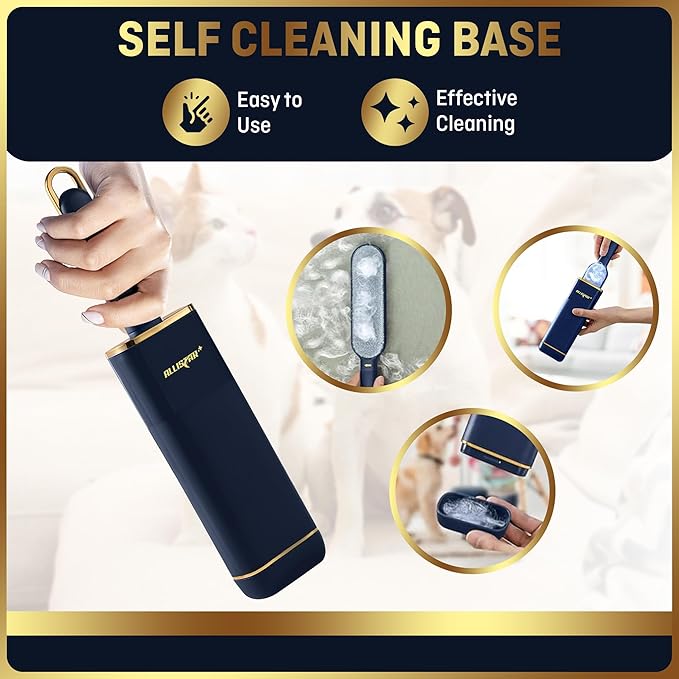 Lint Brush, Lint Remover, and Pet Hair Remover for Laundry, Clothes, Couches, Car Seats, Furniture and Fabric. Reusable Dog and Cat Fur Wizard Hair Removal Brush. ALLISTAR (Midnight Blue)-Ruum Studio Home