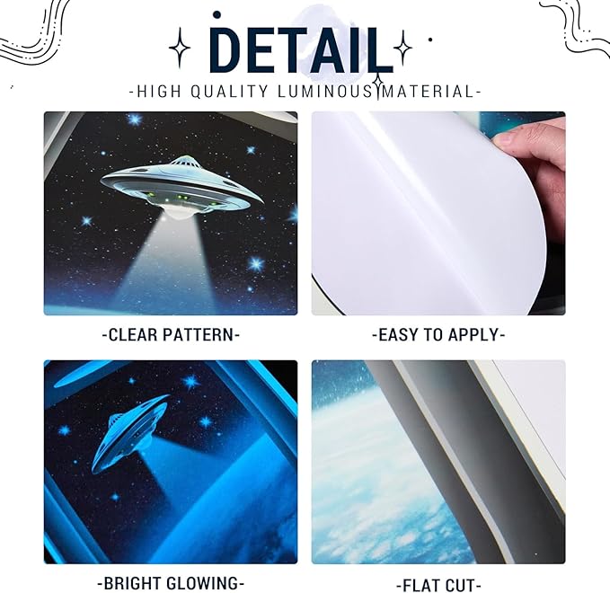Quanhaigou Glow in The Dark 3D Space Wall Decals, Set of 3 Galaxy Window Stickers for Wall,Planet Themed Room Decor for Kids Boys-Ruum Studio Home