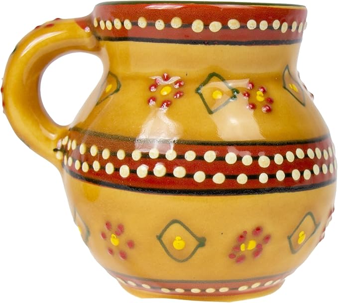 Encantada Handmade Hand-Painted Authentic Mexican Pottery Mugs (2-pack, Gold)-Ruum Studio Home