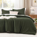 Litanika Dark Olive Green California King Comforter Set - 3 Pieces Cal King Lightweight Summer Soft Solid Bed Comforter, Oversized Fluffy Down Alternative Bedding Set (104x96In, 2 Pillowcases)-Ruum Studio Home