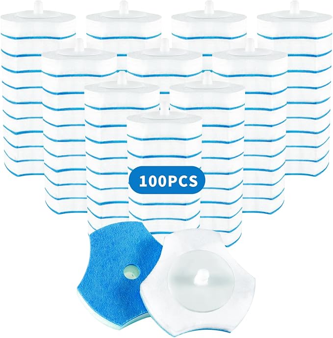 KOKL Disposable Toilet Bowl Wand Refills【Not Suitable for CLORX and Other Wand】 100 Count Disposable Toilet Brush Refills, Toilet Cleaning Sponges Heads for Bathroom Cleaning-Ruum Studio Home