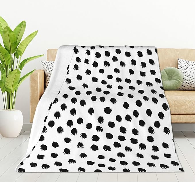 HGOD DESIGNS Polka DotsBlanket, Super Soft Brush Strokes Dots Throw Blanket 40"x50" Blanket for Bed Couch Chair Fall Winter Camping Living Room Office-Ruum Studio Home