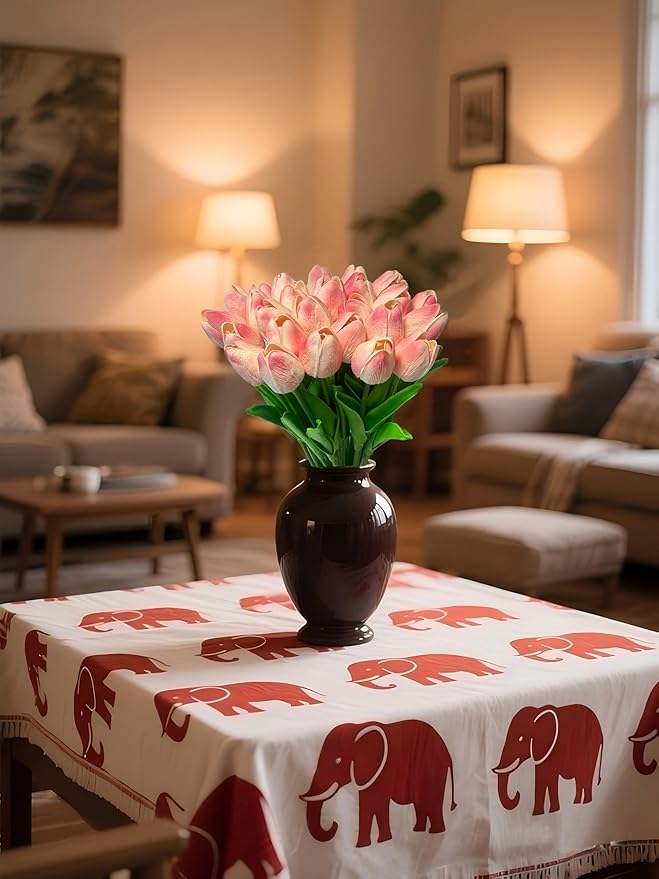 15pcs Real Touch Tulips PU Artificial Flowers Fake Tulips Flowers for Arrangement Wedding Party Easter Spring Home Dining Room Office Decoration-Ruum Studio Home