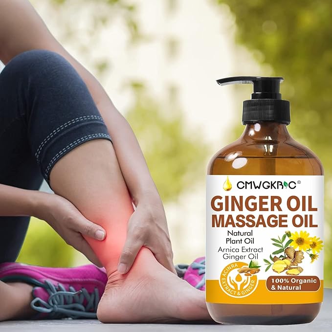 Ginger Oil,Ginger Massage Oil for Lymphatic Drainage,Natural Body Oil for Skin,Arnica Oil,Sore Muslce Massage Oil,Spa Ginger Oil-Warming and Relaxing for Mothers Day Gifts&Fathers Day Gift-Ruum Studio Home