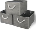 TheWarmHome Storage Bins - Medium 3 Pack Storage Baskets for Organizing Shelves | Fabric Storage Cubes Organizer for Linen Closet Nursery Home Decor Grey-Ruum Studio Home