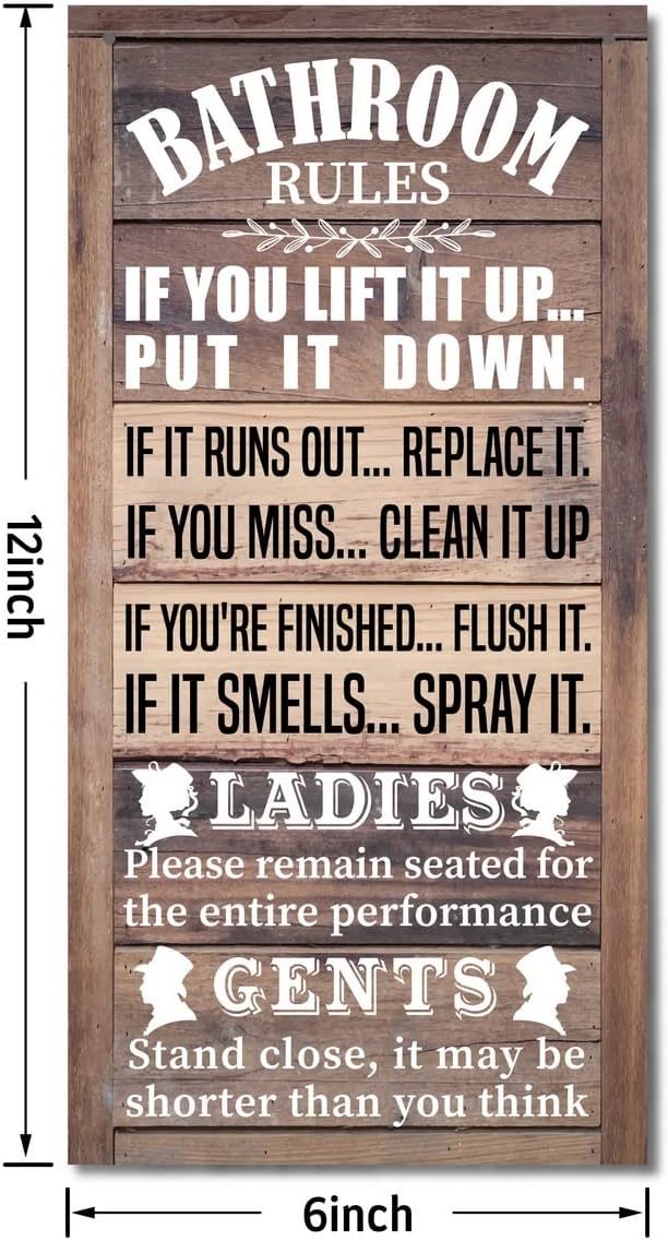 Rustic Bathroom Decor, Western Bathrooms Decors, Funny Bathroom Signs Wall Decor, Country Bathrooms Decors-Ruum Studio Home