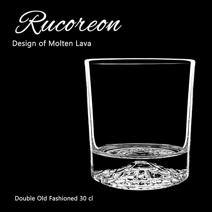 Crystal Whiskey Glasses Set of 2 – 10 OZ Designer Old Fashioned Rocks Glass for Scotch, Bourbon, Rum and Cocktail Drink – Luxury Gift for Men-Ruum Studio Home