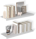 12 Inch Deep Floating Shelves for Wall 2 Pack White Floating Shelves Large Storage Space Wall Mount Shelf for Living Room Kitchen Bathroom 36" W x 12" D x 1.2" White-Ruum Studio Home