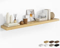 RICHFOCUS 72Inch Floating Shelves for Wall 1 Pack Shelves for Bedroom|Kitchen|Bathroom Wall Mounted Rustic Wood Floating Shelf with Invisible Brackets for Books|Storage|Decor, Oak-Ruum Studio Home