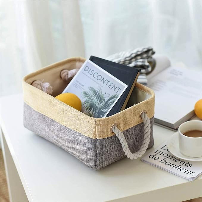 TheWarmHome Small Storage Bins Basket - Small Storage Baskets for Organizing Shelves, Fabric Storage Cubes Organizer for Changing Table Clothes Shoes Sock Towel Dog Toy,Decorative Basket Gift-Ruum Studio Home