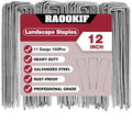 RAOOKIF 12 Inch Galvanized Garden Landscape Staples, 20/50/100/200Pcs Garden Metal Stakes, 11 Gauge Heavy Duty Ground Stakes for Decoration, Fence, Lawn, Fabric Pins-Ruum Studio Home