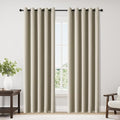 ChrisDowa Blackout Curtains 70 inches Wide for Bedroom - 2 Panels Set Extra Wide Grommet Thermal Insulated Room Darkening Curtains for Living Room (Beige, 70 x 84 Inch)-Ruum Studio Home