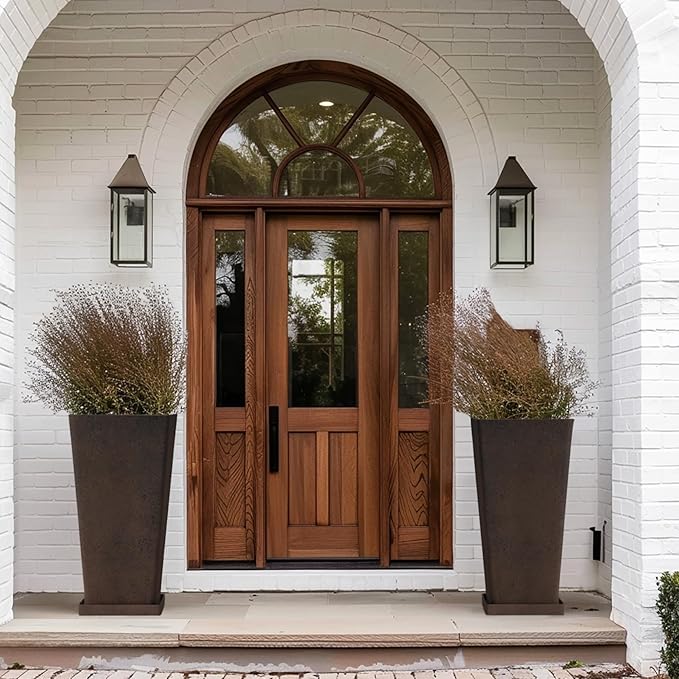 LA JOLIE MUSE 30 inch Tall Planters Set of 2, Indoor/Outdoor Rectangular Large V Shaped Taper Planters for Front Door-Ruum Studio Home