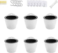 6 Pack White Hanging Planter Pots Self Watering Vertical Garden Wall Mount Window Hang Round Plastic Container Indoor Outdoor for Plants Flowers Succulent Kitchen Living Herbs Holder Decor(Large)-Ruum Studio Home