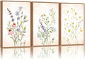SIGNINART Watercolor Wildflower Framed Canvas Wall Art Set of 3, Boho Botanical Spring Floral Wall Decor, Colorful Minimalist Plant Art Prints for Farmhouse Living Room, Bedroom, Office, Bathroom 16"x24"-Ruum Studio Home