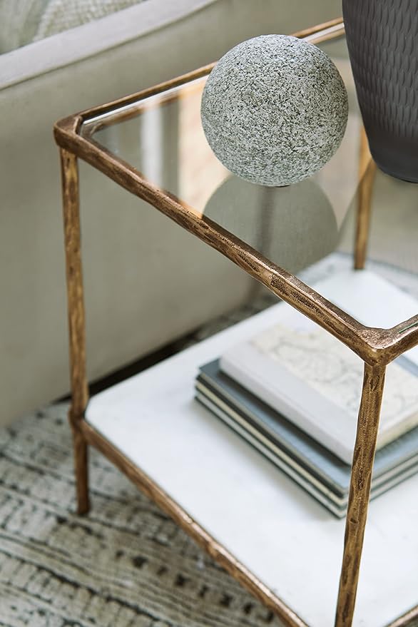 Signature Design by Ashley Ryandale Contemporary Accent Table, Antique Brass Finish-Ruum Studio Home