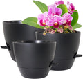 12/10/9 inch Large Self Watering Pots, Planter, Plant Pots with Mesh Drainage Holes for Indoor Outdoor Garden Plants, Plastic Flower Pots with Removable Deep Reservoir, Black-Ruum Studio Home