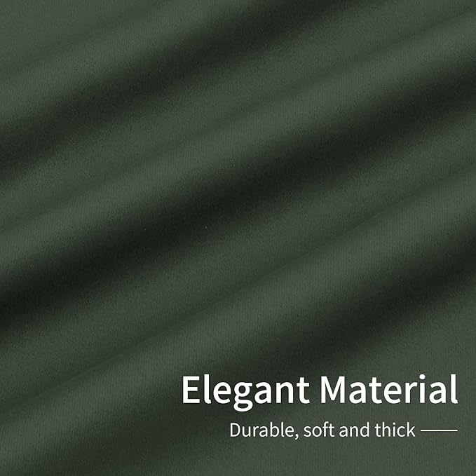 Easy-Going Blackout Curtains for Bedroom, Solid Thermal Insulated Grommet and Noise Reduction Window Drapes, Room Darkening Curtains for Living Room, 2 Panels (42x95 in, Greyish Green)-Ruum Studio Home