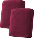 H.VERSAILTEX Velvet Stretch Couch Cushion Cover Plush Cushion Slipcover for Chair Loveseat Sofa Cushion Furniture Protector Seat Cushion Sofa Cover (2 Piece Medium Sofa Cushion Covers, Burgundy)-Ruum Studio Home