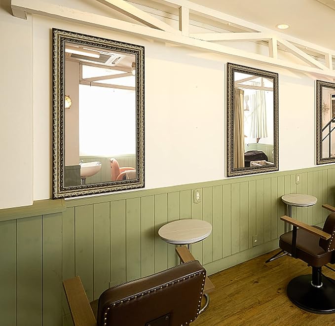 Bathroom Wall Mirror, Decorate Bathroom Mirrors for Wall, Rectangle Modern Bathroom Wall Mounted Mirror Vertical or Horizontal Hanging for Living Room (Gold Framed 40" x24'')-Ruum Studio Home