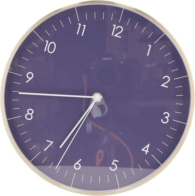 LUUK LIFESTYLE Modern Quartz Wall Clock with Silent Movement, Scandinavian Design, Kitchen and Living Room Clock, Gift idea, Trendy Home Decor, 10 inch, in Dark Blue and Gold-Ruum Studio Home