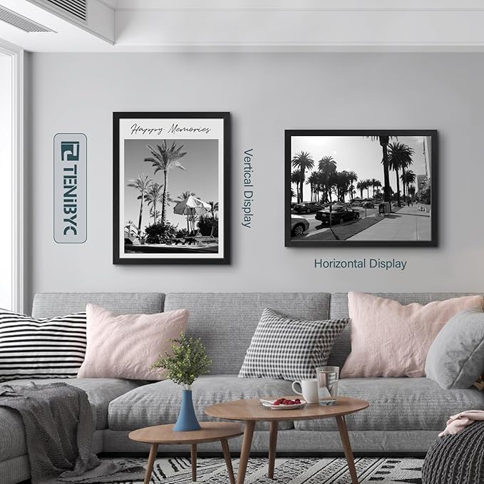 18x24 Poster Frame 3 Pack - Black Woodgrain, Solid Wood Gallery Picture Frame - Wall Hanging-Ruum Studio Home