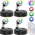 Wireless RGBW Spot Lights Indoor Decor, 4 Pack Floor Uplighting Indoor, 13 Color Changing Tree Light, Picture Light with Remote and Timer, Accent Lights for Plant Christmas Holiday Party-Ruum Studio Home