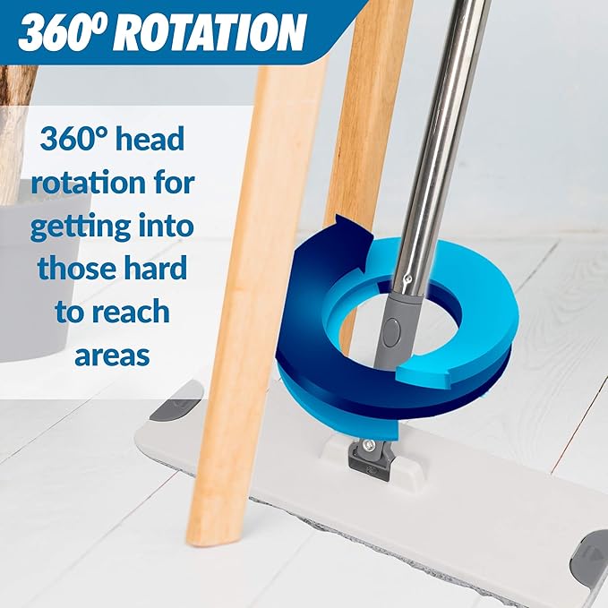 X3 Mop, Separates Dirty and Clean Water, 3-Chamber Design, Flat Mop and Bucket Set, Hands Free Home Floor Cleaning, 3 Reusable Microfiber Mop Pads Included-Ruum Studio Home