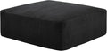 40" Square Stuffed Ottoman Pouf for Sofa Couch, Corduroy Poufs with Foam Chunk Filling, Furry & Fluffy Foot Stool Movable Ottoman. 40 * 40 Floor Poufs Foot Rest for Living Room, Black-Ruum Studio Home