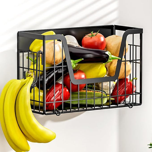 Magnetic Shelf for Fridge, Fruit Potato and Onion Storage Bins, Magnetic Spice Rack Shelves for Side of Refrigerator, Fruit Basket Magnetic Fridge Shelf Kitchen Pantry Storage Organizer-Ruum Studio Home