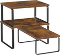 SONGMICS Cabinet Organizer Shelf, Set of 3 Kitchen Counter Shelves, Kitchen Storage, Spice Rack, Stackable, Expandable, Rustic Brown and Matte Black UKCS220K02-Ruum Studio Home