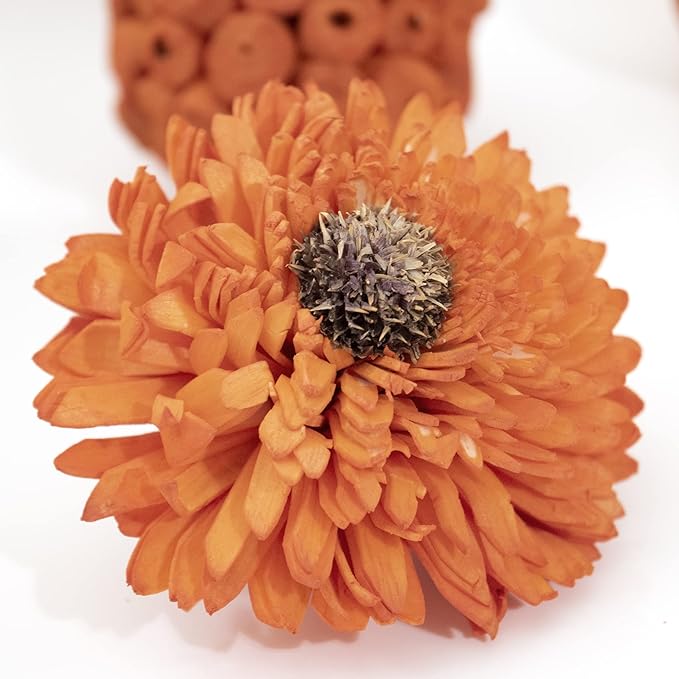 ANDALUCA Orange Decorative Vase Filler Bag with Mini Pumpkins, Orbs, Balls & Flowers Bowl Filler Decor (Pumpkin Orange)-Ruum Studio Home