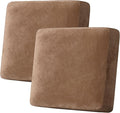 H.VERSAILTEX Velvet Stretch Couch Cushion Cover Plush Cushion Slipcover for Chair Loveseat Sofa Cushion Furniture Protector Seat Cushion Sofa Cover (2 Piece Large Sofa Cushion Covers, Camel)-Ruum Studio Home