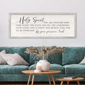 Holy Spirit You are Welcome Here Wall Decor Art 40x15 Inch Large Christian Song Bible Verse Plaque Wood Framed Sign Living Room Scripture Quote Religious For Office Wall Hanging (White)-Ruum Studio Home