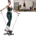 Sunny Health & Fitness Mini Stepper for Exercise at Home, Stair Step Workout Machine with Resistance Band and Over 300lb Weight Capacity, Optional Twist Motion and Free SunnyFit App Connection-Ruum Studio Home