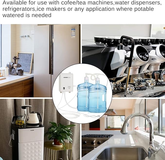 Bottle Water Dispenser Pump System, 20ft 110V AC US Plug High Flow Bottled Water Dispensering with Dual Inlet for Home Kitchen Coffee Tea Machines Water Dispenser Ice-Maker Refrigerator-Ruum Studio Home