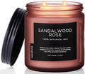 M&SENSE Sandalwood Rose Scented Candle - 11.6oz Natural Soy Wax Non Toxic 70-Hour Burn Long Lasting Candle, 2-Wick Strong Scent for Home - Slow-Burning Housewarming Gift for Men & Women-Ruum Studio Home