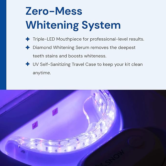 Snow Teeth Whitening Kit - Snow Teeth Whitening Serum and LED Mouthpiece Whitener, Formulated with Hydroxyapatite, Good for 2 Months - Wireless Kit with 1 Wand-Ruum Studio Home