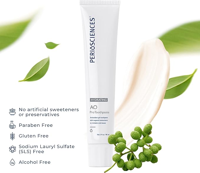 PerioSciences AO ProToothpaste Hydrating with Nano Hydroxyapatite, Remineralizing, 3 fl oz / 90ml-Ruum Studio Home