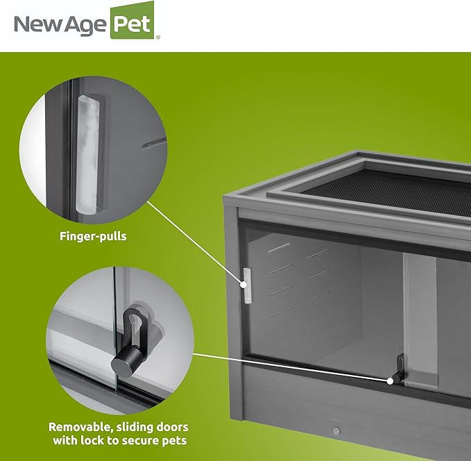 New Age Pet ECOFLEX 36" Mojave Reptile Lounge -Durable Wood Plastic Composite Habitat with Ventilation, Removable Glass Doors & Lock, Easy Assembly, for Tortoises, Snakes, Iguanas-Ruum Studio Home