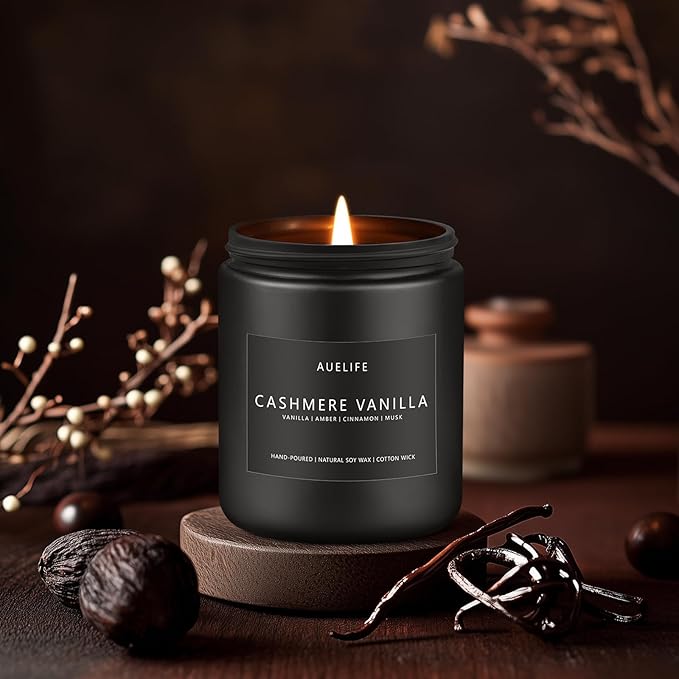Cashmere Vanilla Candle | Scented Candles for Home, Aromatherapy Candle - Soy Candles for Home Scented, Candle Gift for Women Men, Home Fragrance Decoration -7oz-Ruum Studio Home