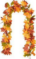 Lvydec 2 Pack Maple Leaves Fall Garland Clearance - 6ft/Strand Artificial Fall Foliage Garland Colorful Autumn Decoration for Home Wedding Party Thanksgiving-Ruum Studio Home