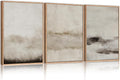 HPINUB Large Abstract Framed Canvas Wall Art Set,Minimalist Beige Gray Pastel Watercolor Wall Decor,Modern Illustration Neutral Art Painting for Living Room,Bedroom,Dining Room,Office -24"x36"x3-Ruum Studio Home