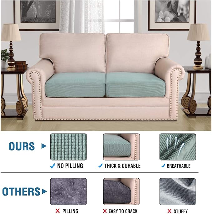 H.VERSAILTEX Super Stretch Stylish Cushions Covers/Furniture Cover Spandex Jacquard Small Checked Pattern Super Soft Slipcover Washable Individual-Ruum Studio Home