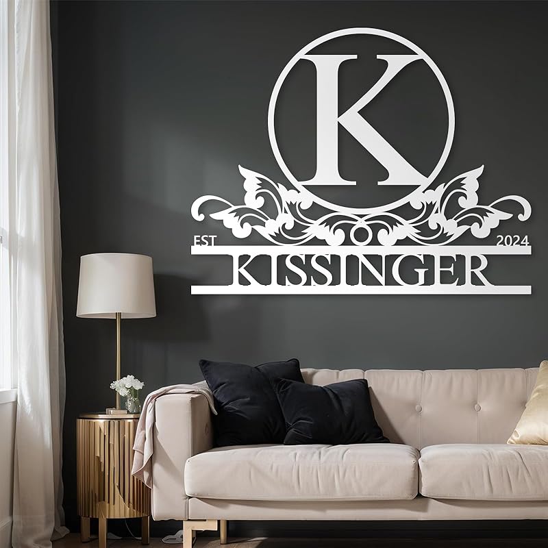 Personalized Metal Signs | Metal Name Sign | Split Letter Monogram | Home Decor Sign | Metal Wall Art | Last Name Sign | Outdoor Decor Sign | Personalized Wedding Gift | Housewarming Gift-Ruum Studio Home