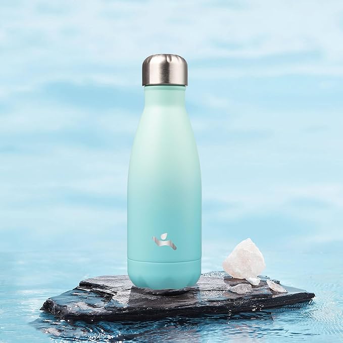 Insulated Water Bottles,12 oz Double Wall Stainless Steel Vacumm Metal Flask for Sports Travel,Mint-Ruum Studio Home