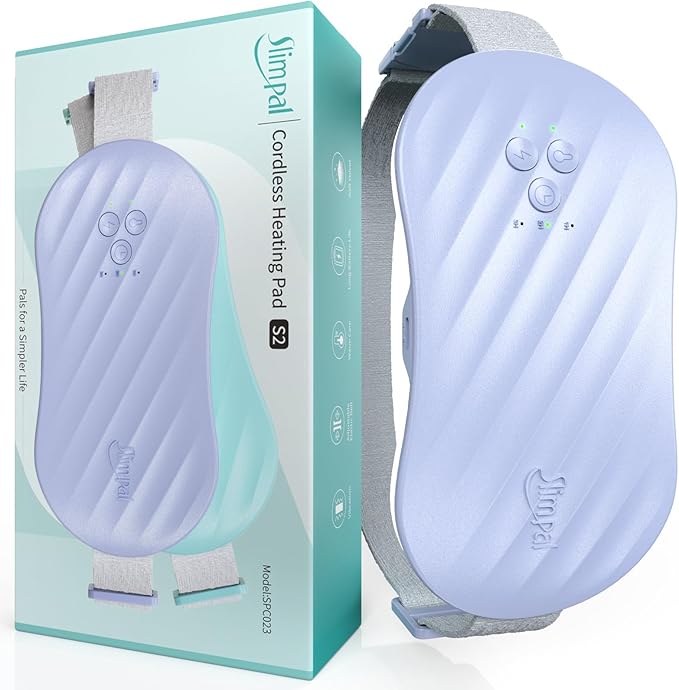 Slimpal AI Portable Heating Pad for Period Cramps, Smart AI Heat Chip, Electric Cordless Heating Belt for Back, Belly, Waist, Stomach, Menstrual Wearable Heating Pad Gifts for Girl Women Her Violet S2-Ruum Studio Home