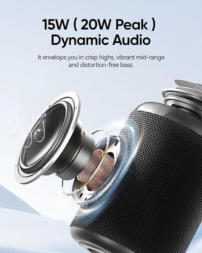 Portable Bluetooth Speaker with Lights, Stocking Stuffers, Powerful Crystal Clear Sound, IPX5 Waterproof, All Day Playtime, BT 5.3, TWS Paring, Small Wireless Speaker for Outdoor, White Elephant Gifts-Ruum Studio Home